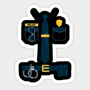 Police Officer Gift Police Uniform Costume Halloween Sticker